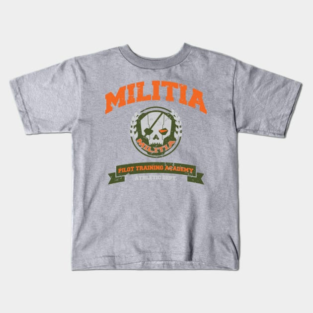 Militia Pilot Academy Kids T-Shirt by d4n13ldesigns